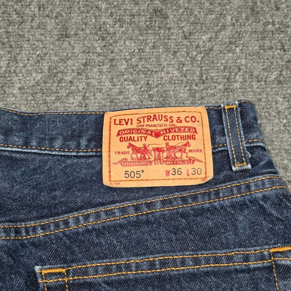 Levi's 505 Regular Fit Jeans Men's 36x30 Blue Denim Stonewash 100% Cotton Mexico